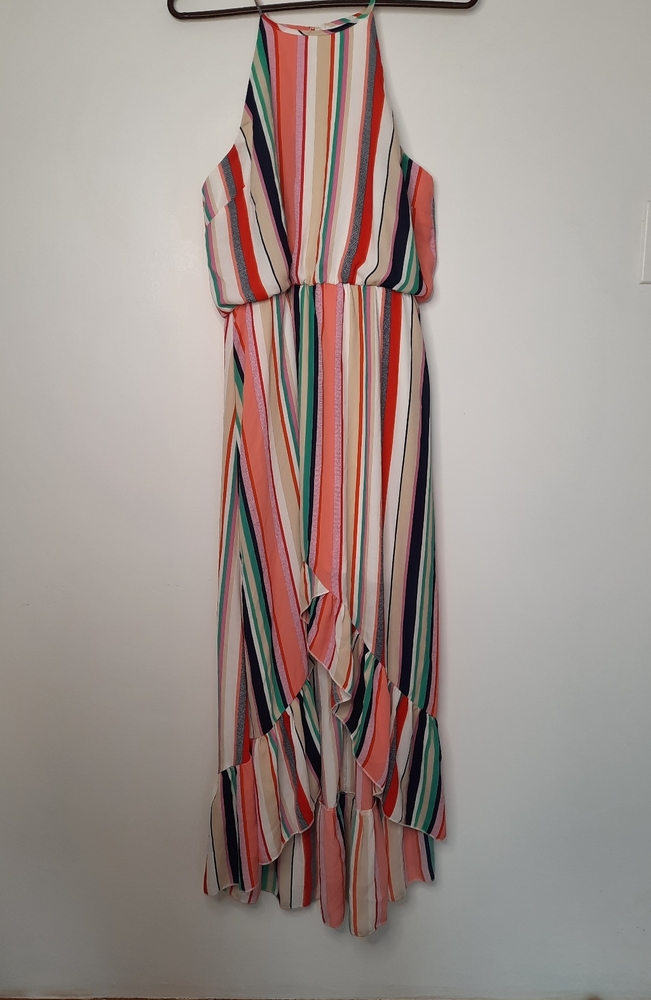 3/$20🌸 NWT Bailey blue high low striped dress